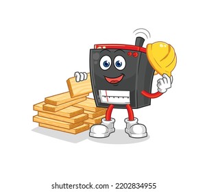 radio builder vector. cartoon character