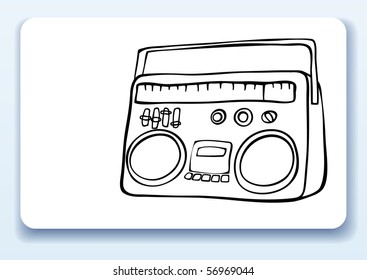 radio, business card