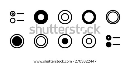 Radio Button Icon Set Line and Solid style for Single Selection