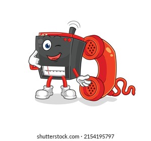 radio call mascot. cartoon vector