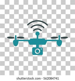 Radio Camera Airdrone vector pictogram. Illustration style is flat iconic bicolor soft blue symbol on a transparent background.