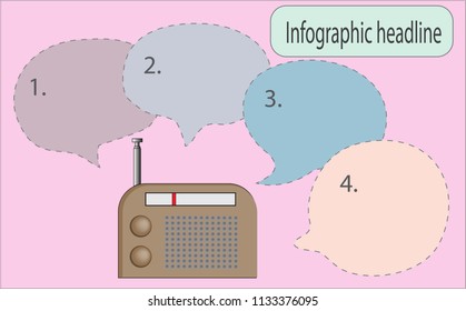 radio cartoon,  infographic element. ( vector )