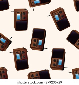radio , cartoon seamless pattern background