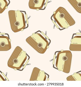 radio , cartoon seamless pattern background