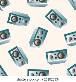 radio , cartoon seamless pattern background