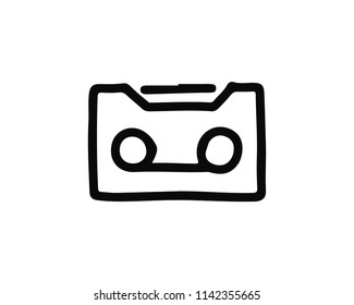 radio cassette icon hand drawn design illustration,designed for web and app