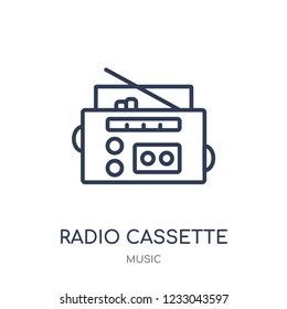 Radio cassette icon. Radio cassette linear symbol design from music collection. Simple outline element vector illustration on white background