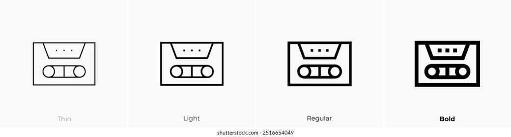 radio cassette icon. Thin, Light Regular And Bold style design isolated on white background