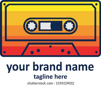 Radio Cassette Logo Vector Design