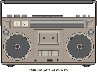 Cor do reprodutor de cassetes de rádio. Ilustração de vetor.