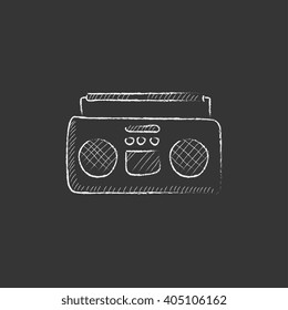 Radio cassette player. Drawn in chalk icon.