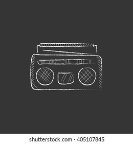 Radio cassette player. Drawn in chalk icon.