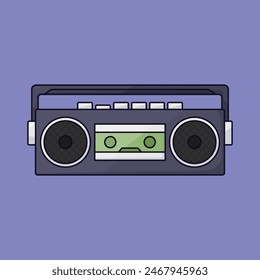 Radio Cassette Player icon vector. Cassette player illustration vector. fm radio player icon 