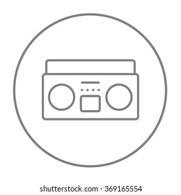 Radio cassette player line icon.