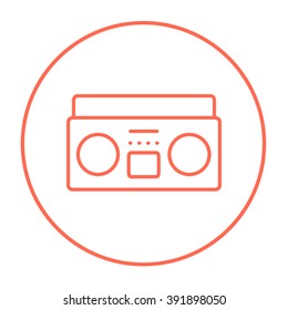 Radio cassette player line icon.