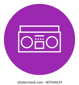 Radio cassette player line icon.