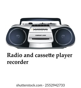 Radio and cassette player recorder illustration vector based drawing Vol 02