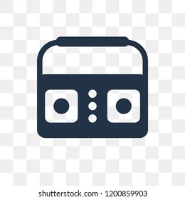 Radio cassette vector icon isolated on transparent background, Radio cassette transparency concept can be used web and mobile