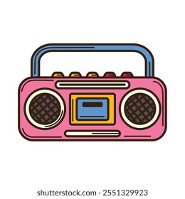 radio cassette vintage aesthetic icon isolated