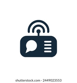 radio chat logo vector illustration template design