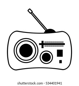 radio classic antenna outline vector illustration eps 10