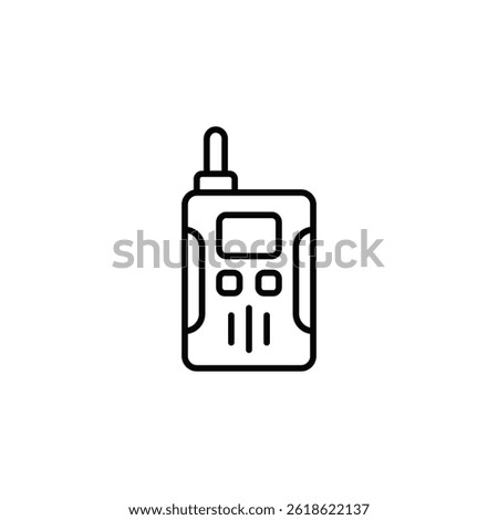 Radio Communication Device Outline Vector Icon, Portable Transmitter Design