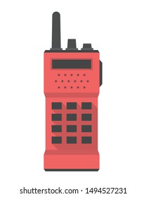 Radio communication in flat shadow style isolated vector