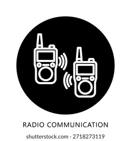 Radio-Kommunikation Icon-Taste Mini-Illustration, verwenden für moderne Konzept, Print, UI, UX-Kit, Web-und App-Entwicklung. Vektor verwandt mit Feuerwehrmann, Rettung und mehr