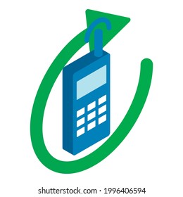 Radio communication icon. Isometric illustration of radio communication vector icon for web