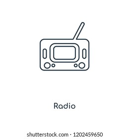 Radio concept line icon. Linear Radio concept outline symbol design. This simple element illustration can be used for web and mobile UI/UX.