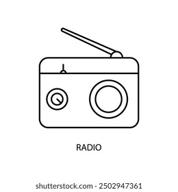 radio concept line icon. Simple element illustration. radio concept outline symbol design.