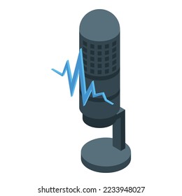 Radio content icon isometric vector. Media plan. Social strategy