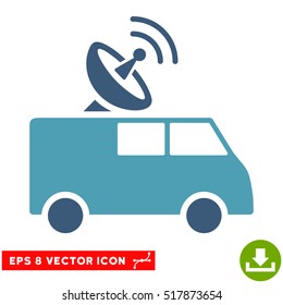 Radio Control Car EPS vector pictograph. Illustration style is flat iconic bicolor cyan and blue symbol on white background.