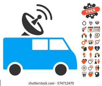 Radio Control Car icon with bonus amour symbols. Vector illustration style is flat iconic symbols for web design, app user interfaces.