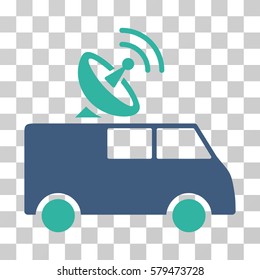 Radio Control Car icon. Vector illustration style is flat iconic bicolor symbol, cobalt and cyan colors, transparent background. Designed for web and software interfaces.