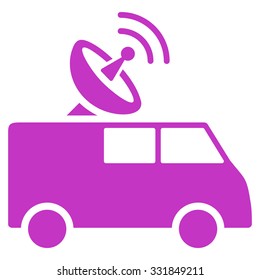 Radio Control Car vector icon. Style is flat symbol, violet color, rounded angles, white background.