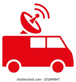 Radio Control Car vector icon. Style is flat symbol, red color, rounded angles, white background.