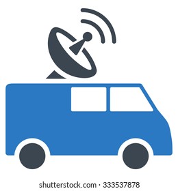 Radio Control Car vector icon. Style is bicolor flat symbol, smooth blue colors, rounded angles, white background.