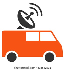 Radio Control Car vector icon. Style is bicolor flat symbol, orange and gray colors, rounded angles, white background.