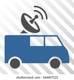 Radio Control Car vector icon. Illustration style is flat iconic bicolor cobalt and gray symbol on a hatch transparent background.