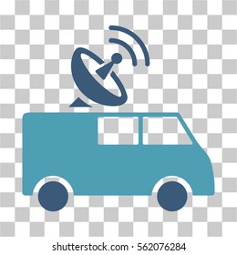 Radio Control Car vector pictogram. Illustration style is flat iconic bicolor cyan and blue symbol on a transparent background.