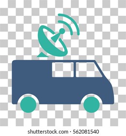 Radio Control Car vector pictogram. Illustration style is flat iconic bicolor cobalt and cyan symbol on a transparent background.