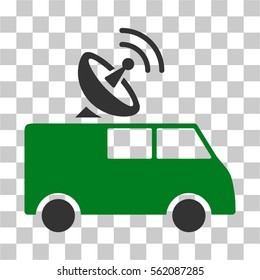 Radio Control Car vector pictogram. Illustration style is flat iconic bicolor green and gray symbol on a transparent background.