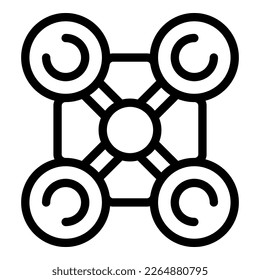 Radio control drone icon outline vector. Remote toy. Child play