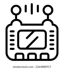 Radio control icon outline vector. Remote toy. Car rc
