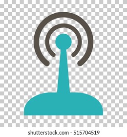 Radio Control Joystick EPS vector pictogram. Illustration style is flat iconic bicolor grey and cyan symbol.