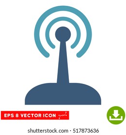 Radio Control Joystick EPS vector pictograph. Illustration style is flat iconic bicolor cyan and blue symbol on white background.