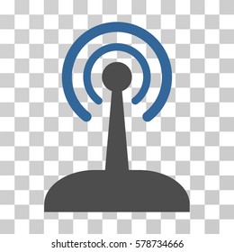 Radio Control Joystick icon. Vector illustration style is flat iconic bicolor symbol, cobalt and gray colors, transparent background. Designed for web and software interfaces.