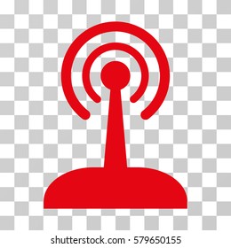 Radio Control Joystick icon. Vector illustration style is flat iconic symbol, red color, transparent background. Designed for web and software interfaces.