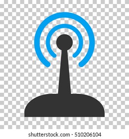 Radio Control Joystick toolbar icon. Vector pictogram style is a flat bicolor symbol, blue and gray colors, chess transparent background.